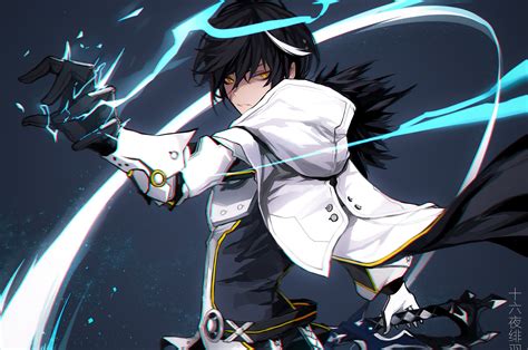 Download 2560x1700 Raven Elsword Magic Anime Boy Cape Black Hair Anime Games Wallpapers
