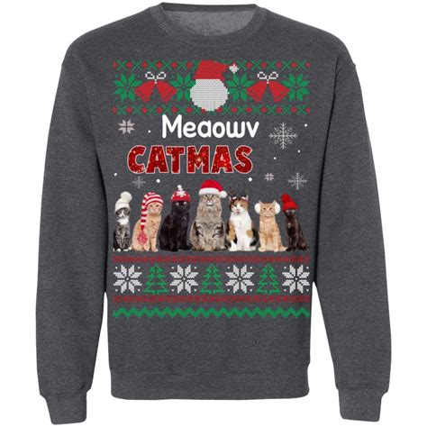 Meaowv Catmas Cat Ugly Christmas Sweater Hoodie
