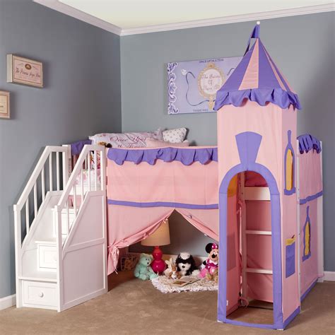 Bed loft castle lofts bunks. NE Kids Schoolhouse Princess Loft Bed with Stairs - Bunk ...