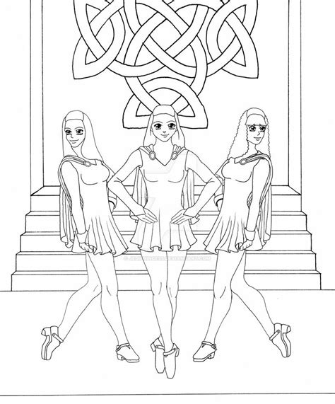 Are you a fan of ballet of dance? Irish Dancers: Lineart by jediprincess on DeviantArt