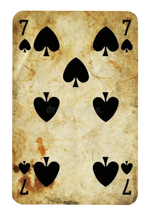 Two Of Spades Vintage Playing Card Isolated On White Stock