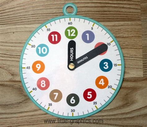 Free Printable Clock With Hour And Minute Hand Labeled Diy Kids Paper