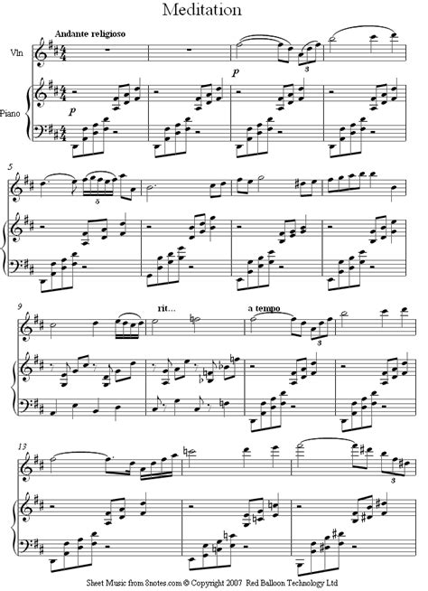 Free sheet music, scores & concert listings. Massenet - Meditation from Thais sheet music for Violin ...