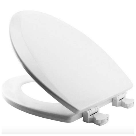 White Elongated Toilet Seat Lid Cover Closed Front