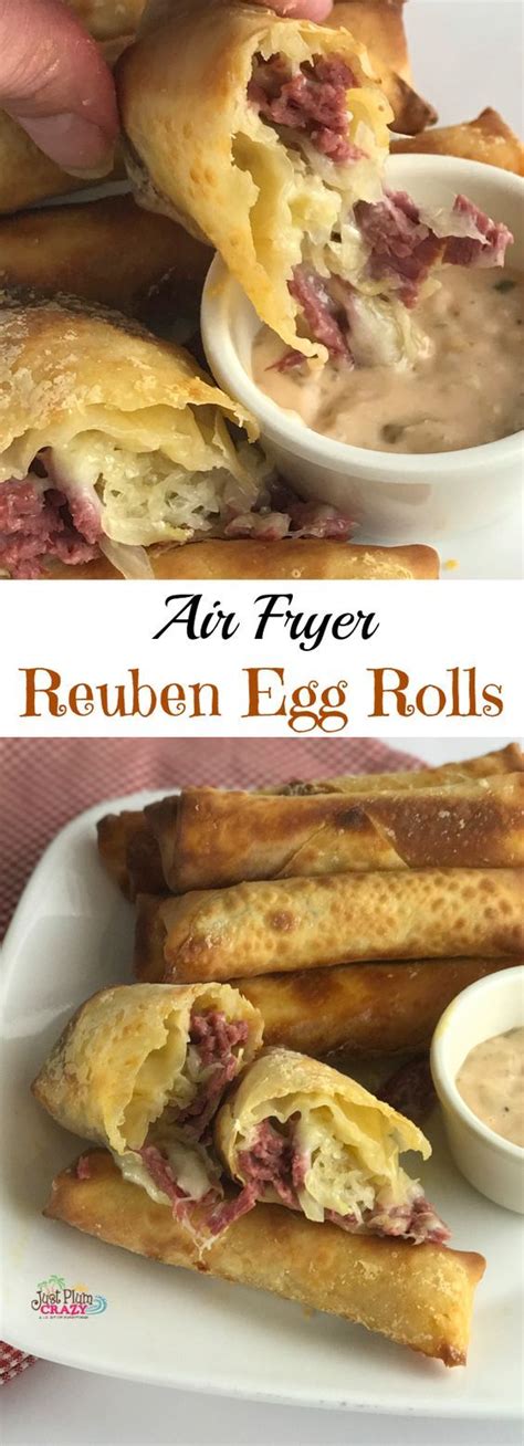 These sandwiches are really delicious and easy to make. Air Fryer Reuben Egg Rolls Recipe | ROSLYN FOOD | Egg roll ...