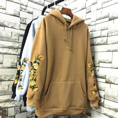 Embroidery Flower Hoodie Fitness24quan7 Hoodie Fashion Clothes