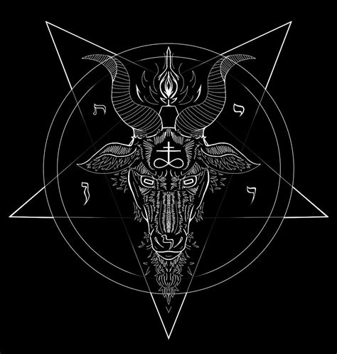 Demonio Baphomet Simbolo Satanico Ilustracion Vectorial Vector Grafico
