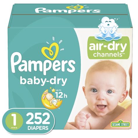 Pampers Baby Dry Extra Protection Diapers Size 1 252 Ct