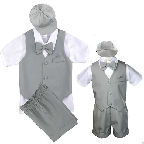 New Infant Boy And Toddler Gray Eton Vest Shorts Outfits Gray S M L Xl 2t