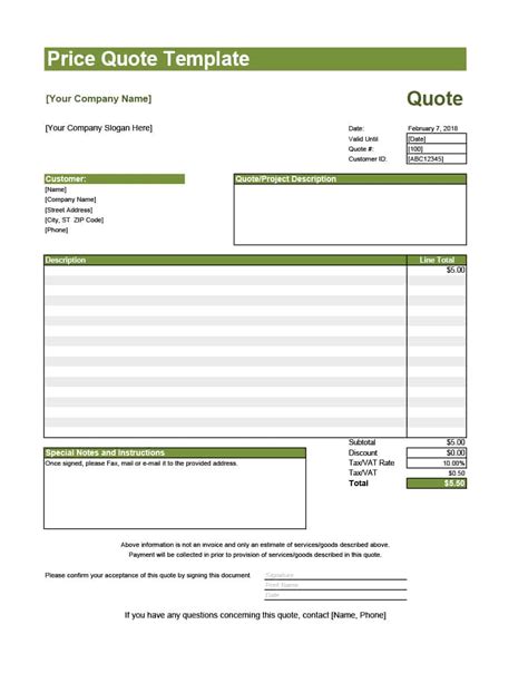Free Service Quote Template Personalize And Download Updated In 2023