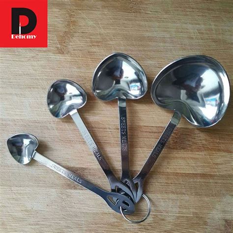 Heart Shaped Measuring Spoons 4 Pcsset Stainless Steel