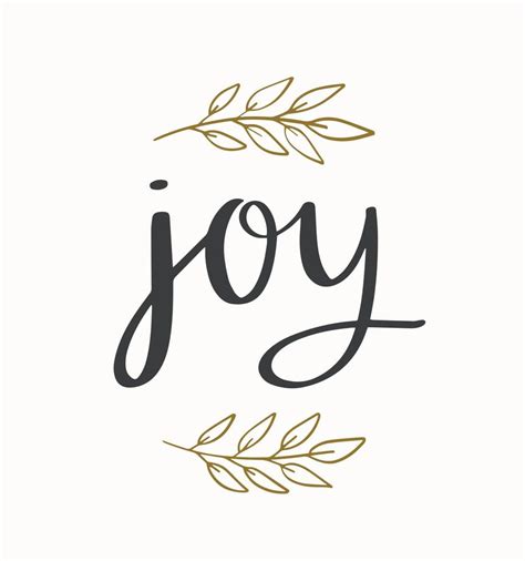 Joy Lettering Hand Drawn Holidays Text With Branches Handwritten