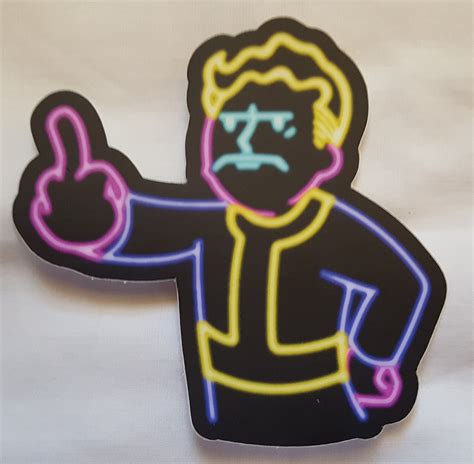 Fallout Vault Boy Middle Finger Sticker Etsy Canada