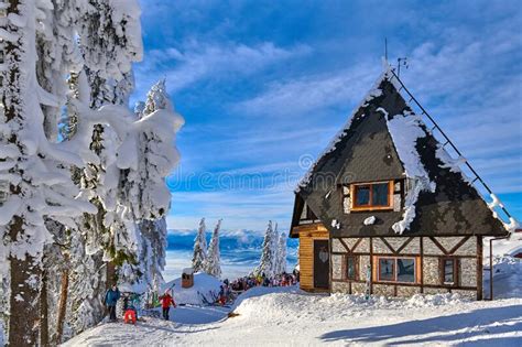 Poiana Brasov Romania 16 January 2019wooden Chalets And Spectacular