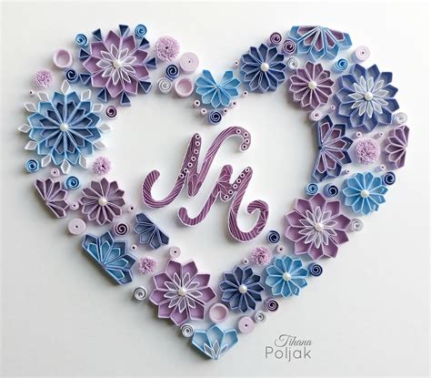 2 what to include in the letter? Quilled heart, quilled initials, quilled letter N, quilled ...