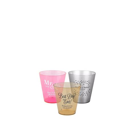 personalized wedding plastic shot glasses 2oz party supplies party city