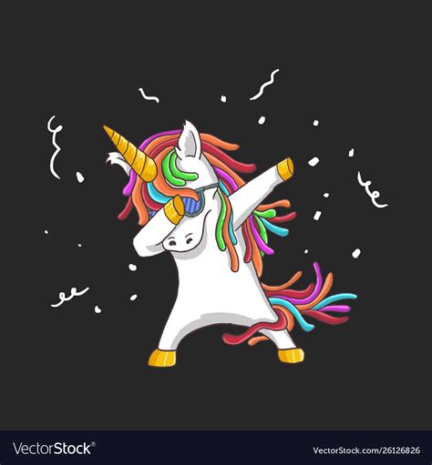 Cute Unicorn Dance Party Royalty Free Vector Image