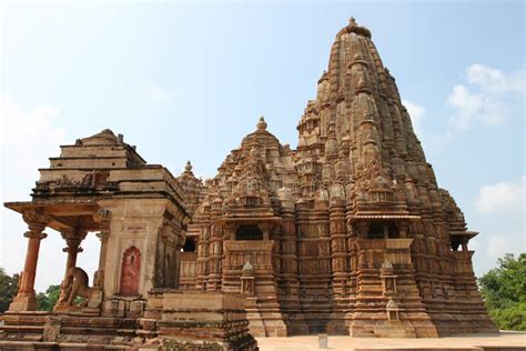 Khajuraho Temples And Their Erotic Sculptures India Stock Image