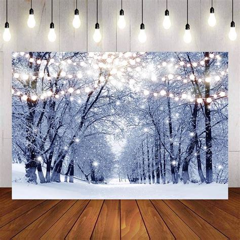 Winter Snow Photography Backdrops Christmas Background Backdrops Forest