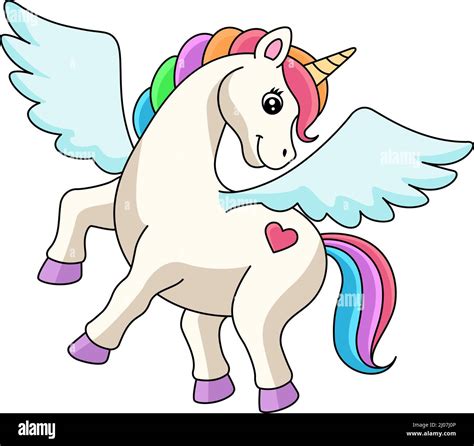 Flying Unicorn Cartoon Colored Clipart Stock Vector Image And Art Alamy