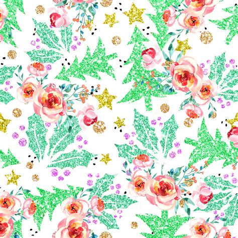 Free Blooming Christmas Digital Paper Collection Free Pretty Things