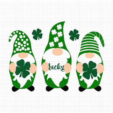 Art And Collectibles Irish Gnome Svg Silhouette Lucky Gnome Svg St