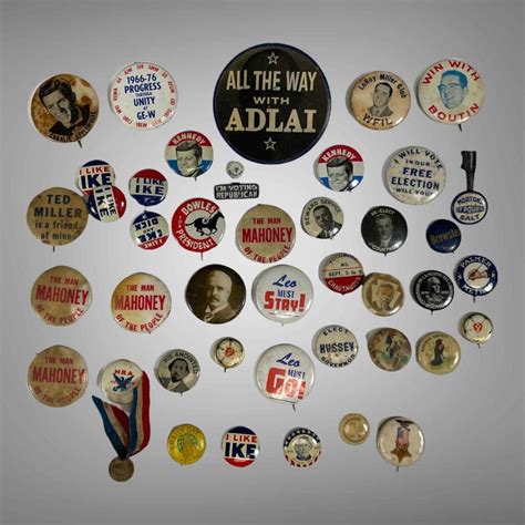 Bid Now Group Lot Of 42 Political And Campaign Pins And Buttons March 5 0122 1000 Am Edt