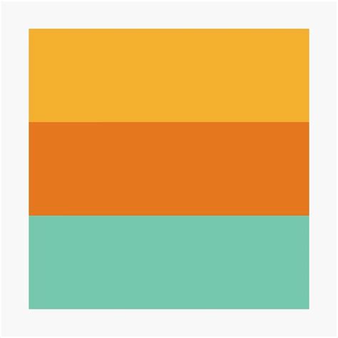 70s Color Palette Turquoise Yellow Orange Retro Color Scheme Poster