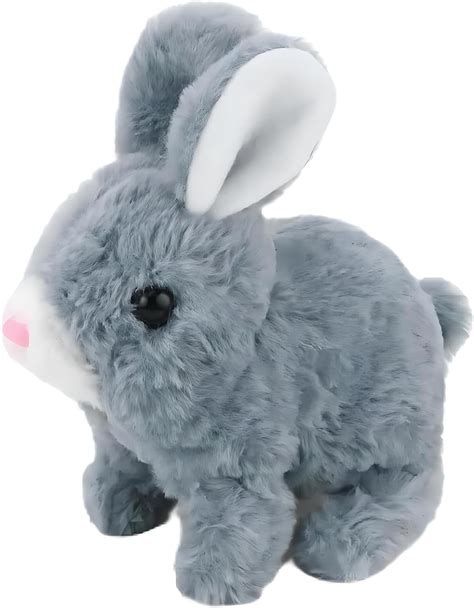 Electric Rabbit Toy Plush Bunny Battery Operated Hopping Animal Rabbit