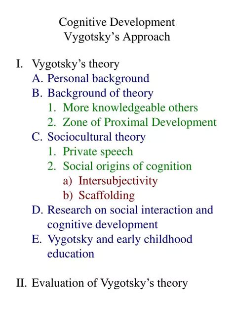 Ppt Cognitive Development Vygotskys Approach Powerpoint Presentation Id