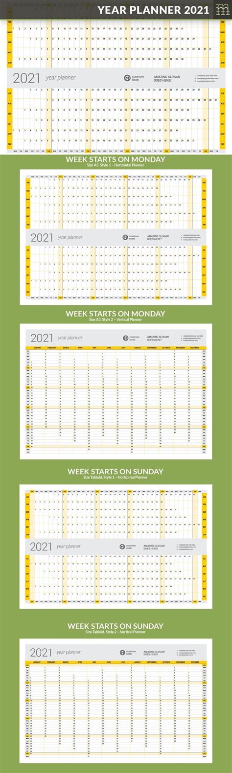 Year Planner 2021 Yp025 21 Yearly Planner Planner Stationery