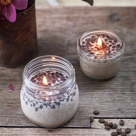 Most of us love the smell of fresh brewed coffee and the heavenly scent of vanilla, so if you are one of us, this is a fabulous quick candle to make! Coffee Candles | Coffee candle, Diy coffee candle, Homemade candle recipes