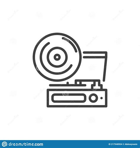 Retro Phonograph Line Icon Stock Vector Illustration Of Clipart