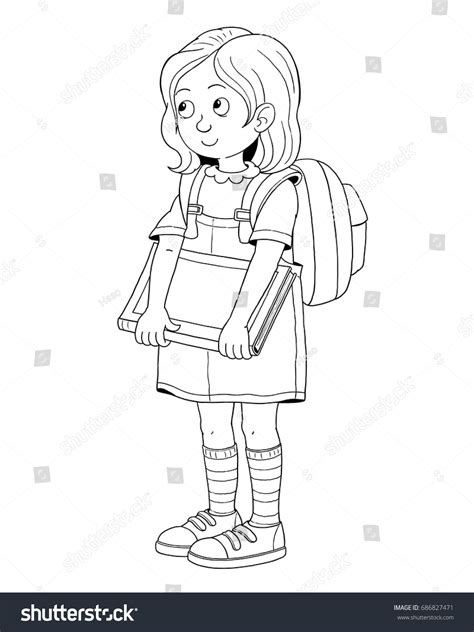 Back Schoola Cute Girl Ready School Stock Illustration 686827471 Shutterstock