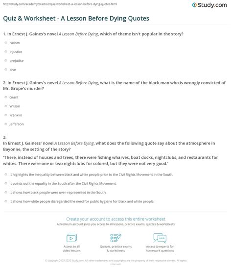 A conversation with ernest j. Quiz & Worksheet - A Lesson Before Dying Quotes | Study.com