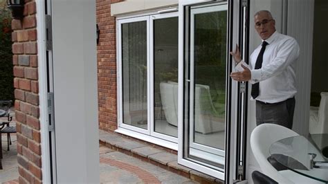 Fully parametric 2 panel bifold door. 2-Panel bifold doors in white aluminium - YouTube