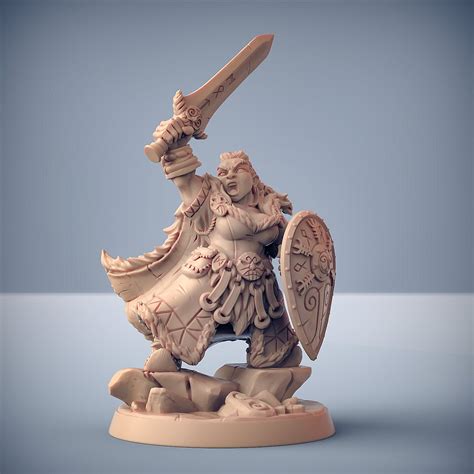 Female Dwarven Champion Dnd Miniature Tabletop Rpg Dnd Mini Etsy