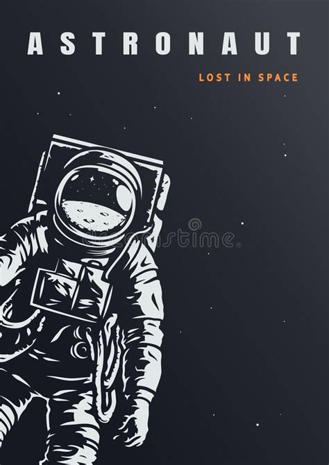 Vintage Galaxy Poster Stock Vector Illustration Of Monochrome 209715932