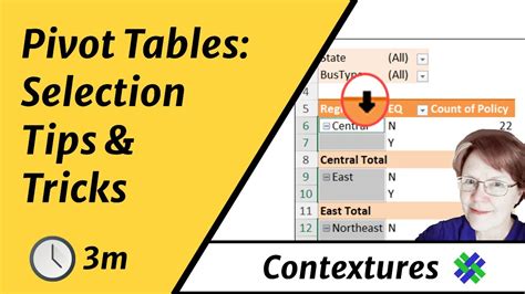 Selecting Sections Of An Excel Pivot Table YouTube