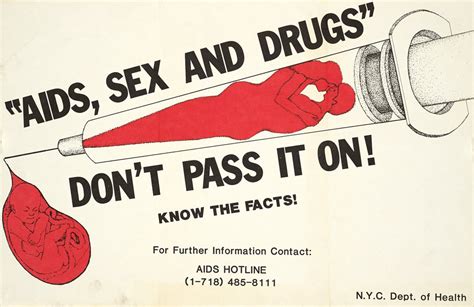 Vintage Poster Aids Sex And Drugs Dont Pass It On Know The Facts