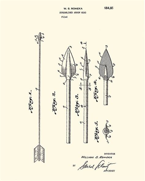 Archer Art Patent Print Bow And Arrow Art Print Patent Poster Sports
