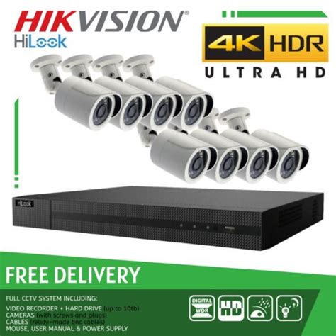 Hikvision 8mp Cctv Security 4k Uhd Dvr 4ch 8ch System Outdoor Hd Camera