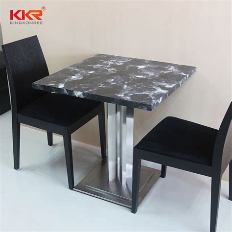 Fast Food Solid Surface Table Restaurant Dining Table With Chairs