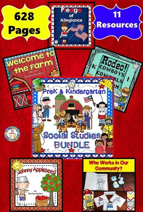 Social Studies Bundle For Prek And Kindergarten 628 Pages In 11