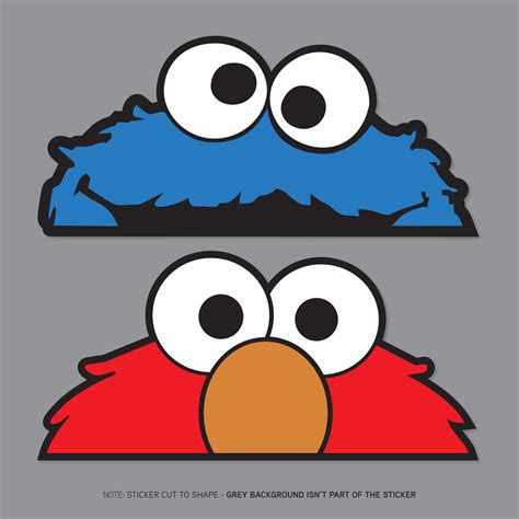 Elmo And Cookie Monster Sesame St Peeper Stickers Jdm Dub Mini Sku2353 Ebay
