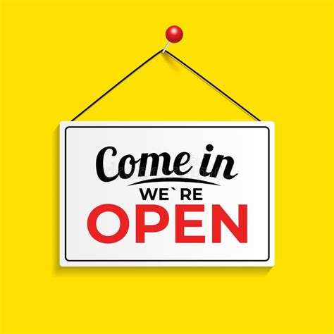 Come In We Are Open Icon Sign Vector Illustration Stock Illustration