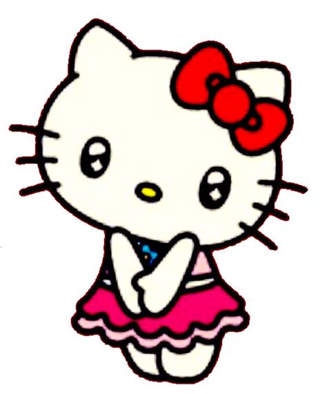 An Image Of A Hello Kitty With A Bow On Its Head And Pink Dress