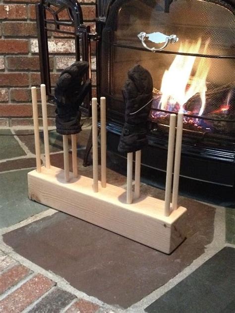 Mittens, tuques and glove dryer: Wood crafty - Glove drying rack, from cedar 4x4 and poplar dowels. Was a necessity for getting ...