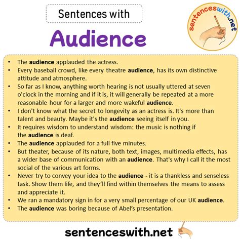 Sentences With Audience Sentences About Audience In English