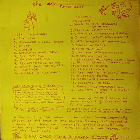 Die Or D I Y The 49 Americans ‎ E Pluribus Unum Choo Choo Train Records ‎ Chug 1 1980